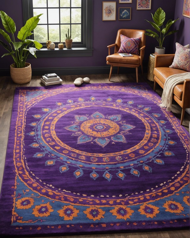 Psychedelic Purple Area Rug