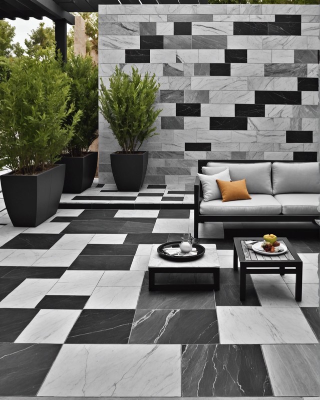 Quartzite Tile in Black and White
