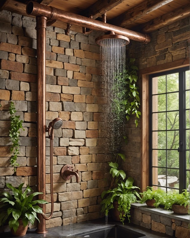 Rain Showerhead with Exposed Water Pipes