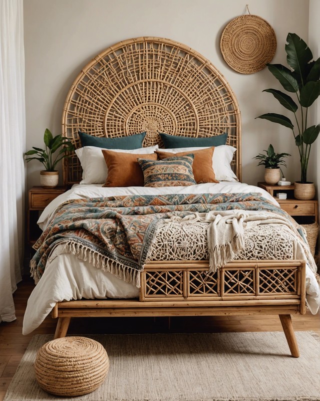 Rattan bed frame