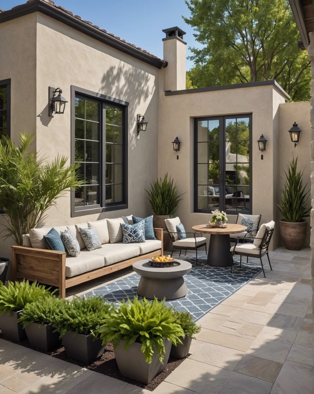 Recessed and Refined Stucco Patio Wall