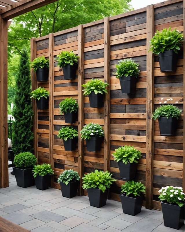 Reclaimed Wood Patio Wall
