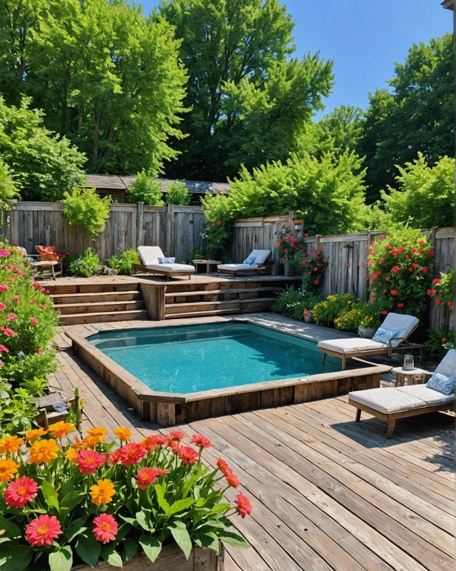 Reclaimed Wood Pool Fence