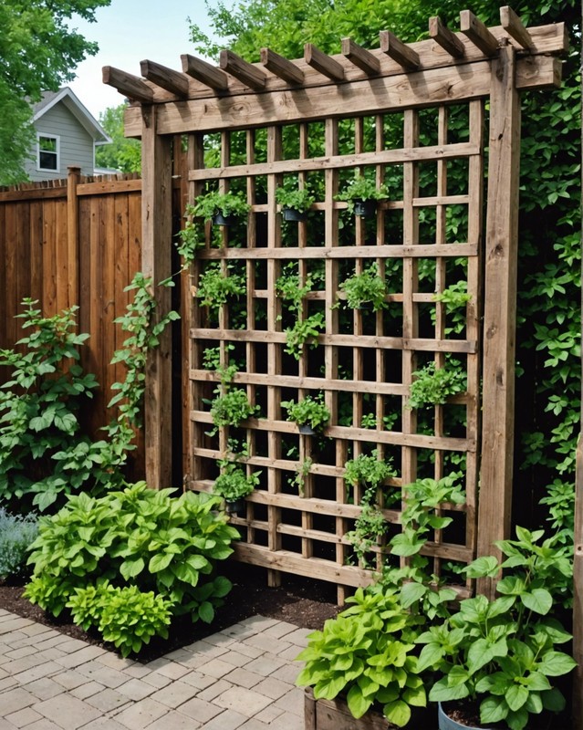Reclaimed Wood Trellis with Vintage Charm