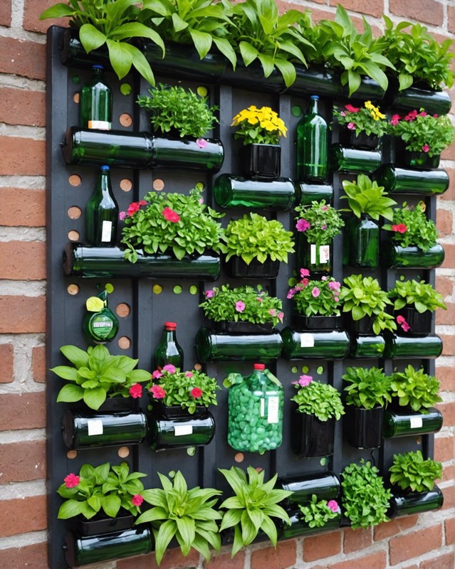 Recycled Bottle Wall Garden