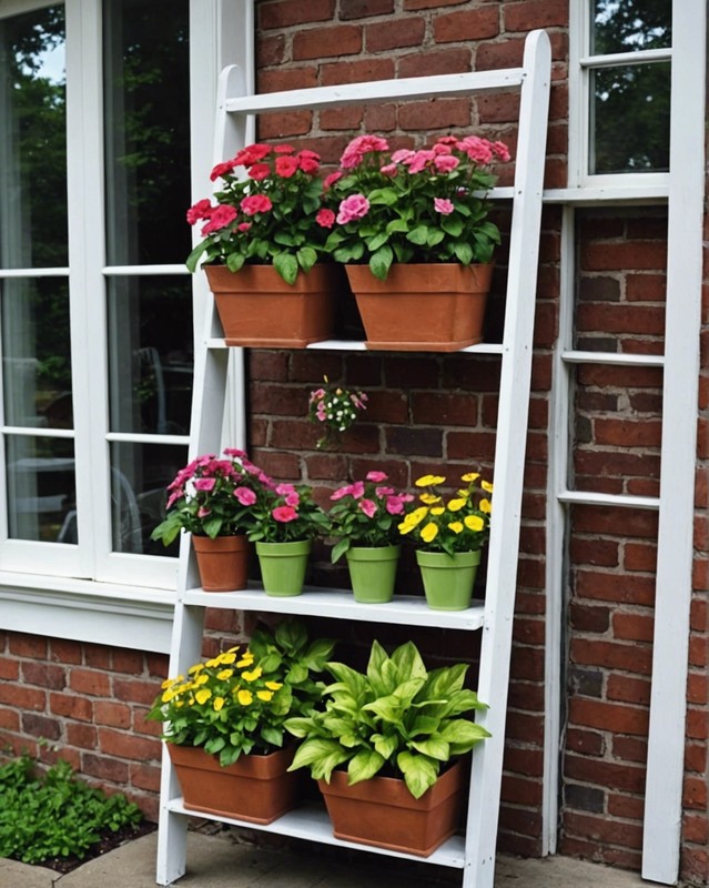 Repurposed Ladder Planter