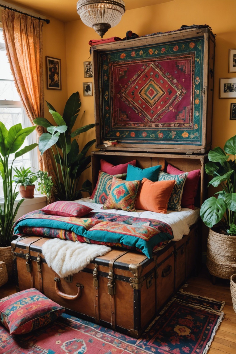 Repurposed Vintage Trunks as Storage Ottomans
