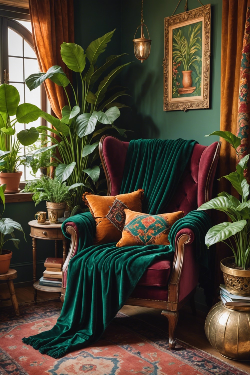 Richly Colored Throws In Silk Or Velvet