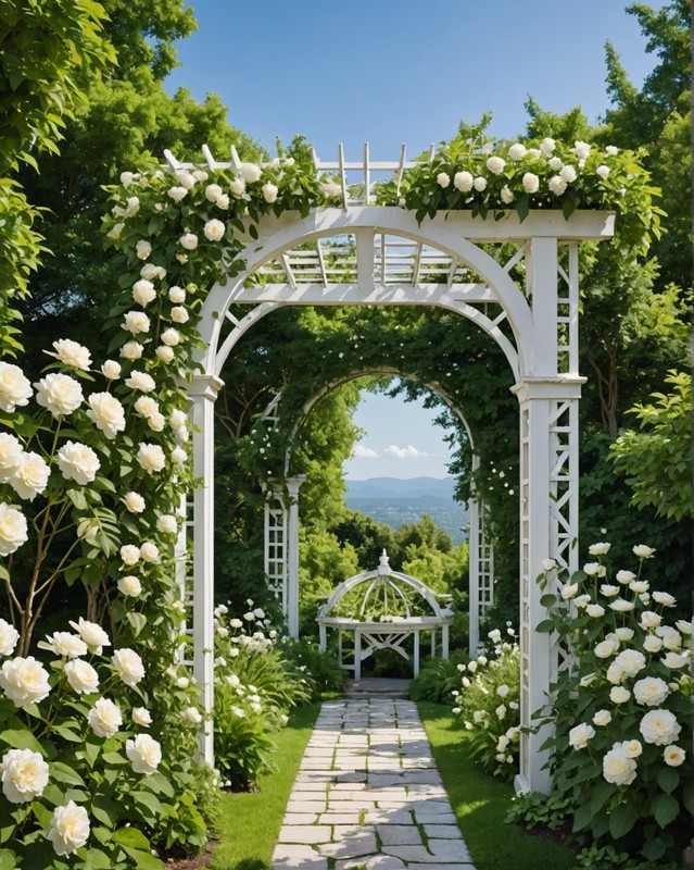 Romantic Retreat: White Arbors and Trellises