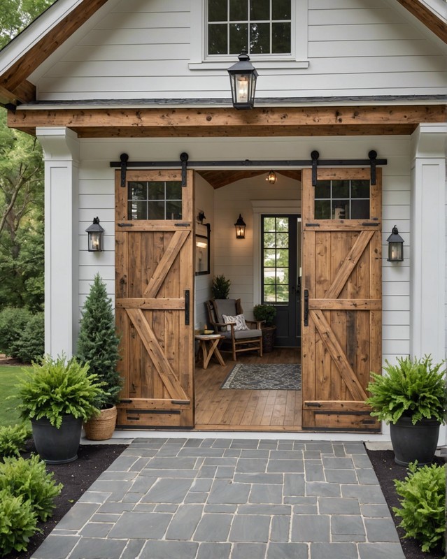 Rustic Barn Doors with Metal Accents
