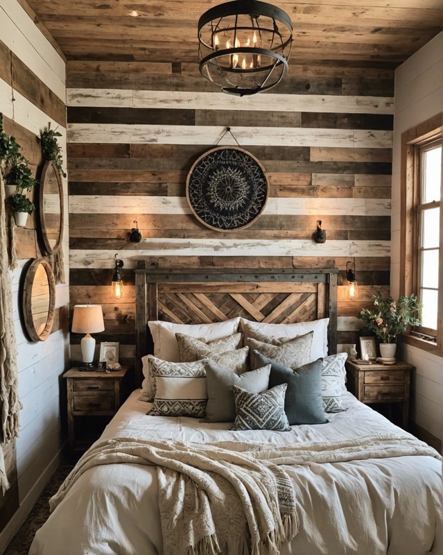 Rustic Boho Bedroom with Shiplap Walls