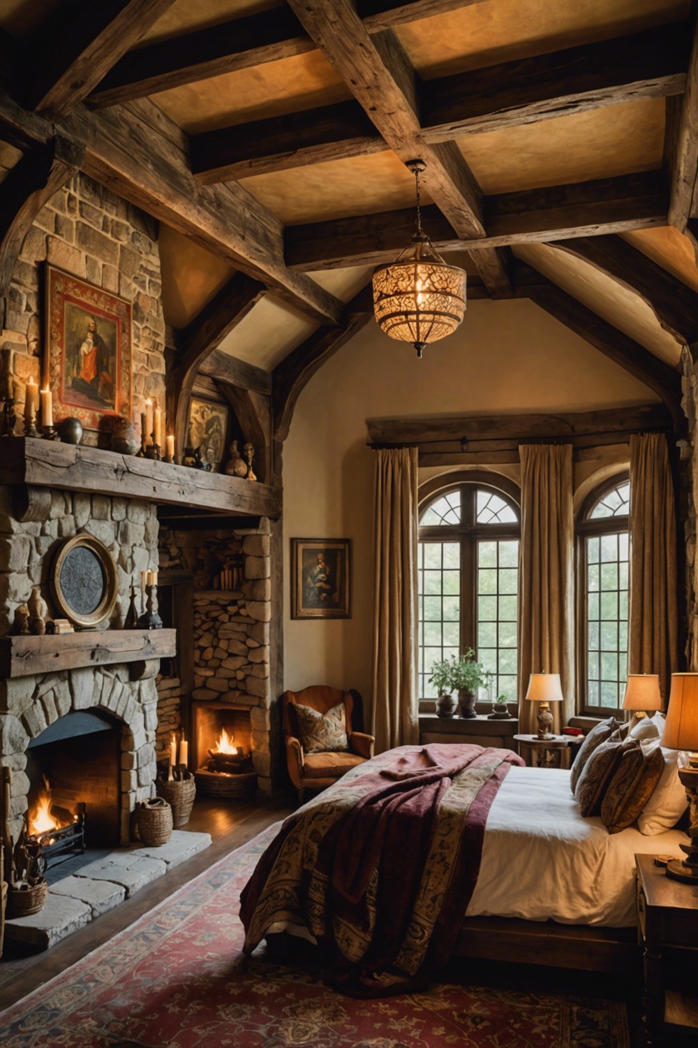 Rustic Meets Luxe with Exposed Beams: