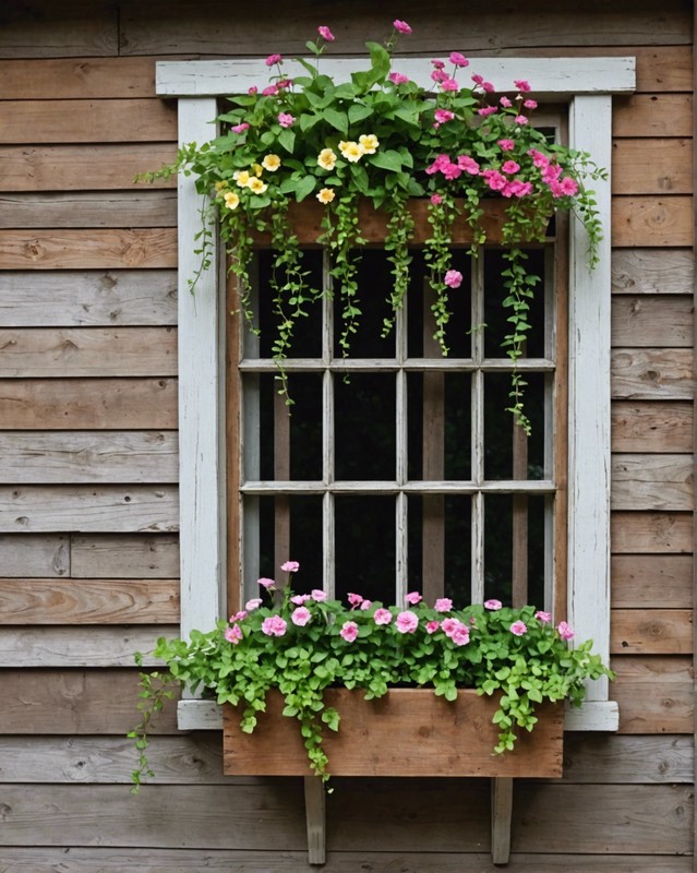 Rustic Window Box with Trellis