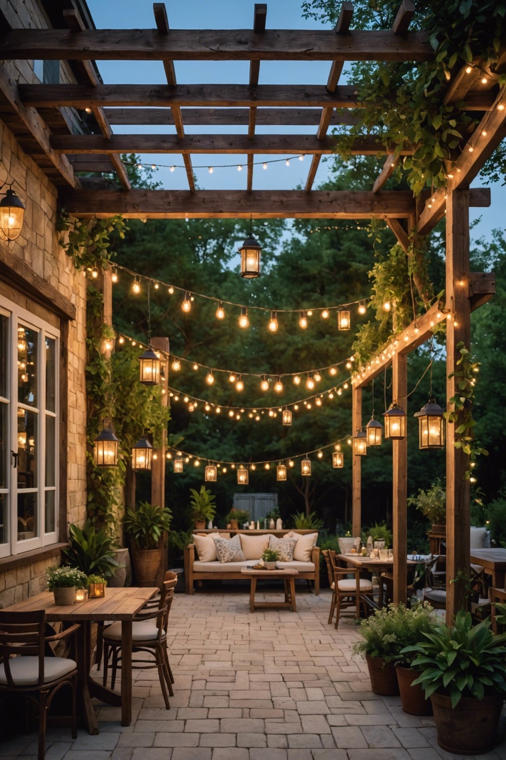 Rustic Wooden Patio Roof