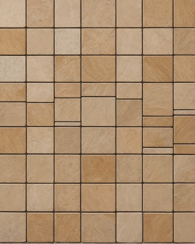 Sandstone Tiles with a Beige Mosaic Pattern