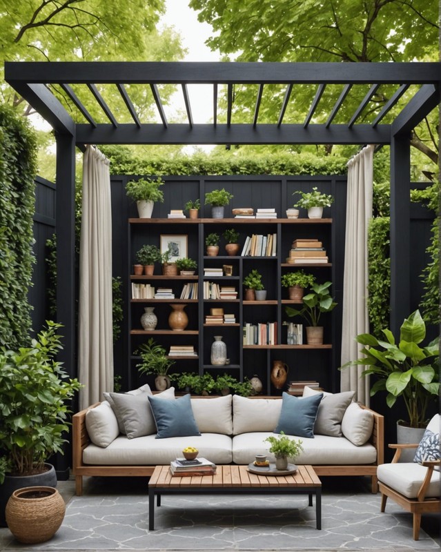Secluded Reading Retreat with Oversized Sofa and Privacy Screen