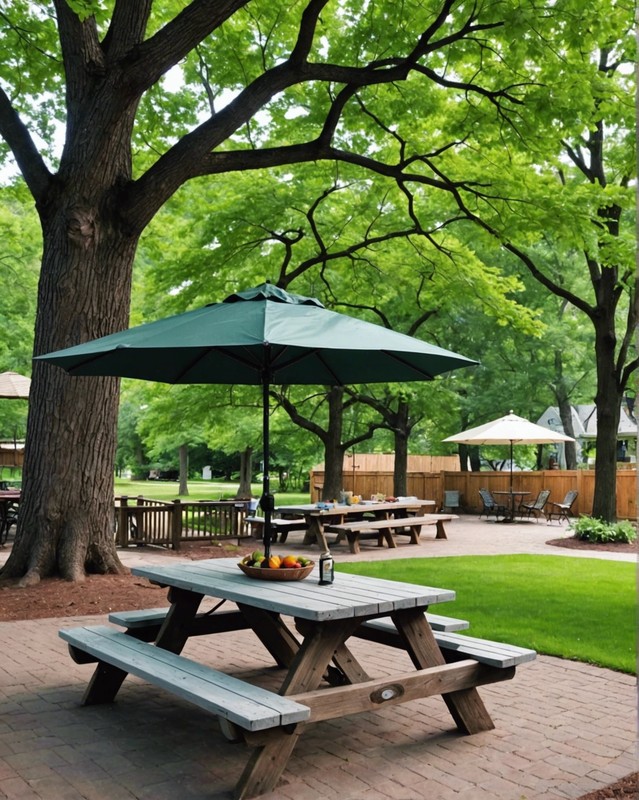 Shaded Treehouse with a Picnic Table