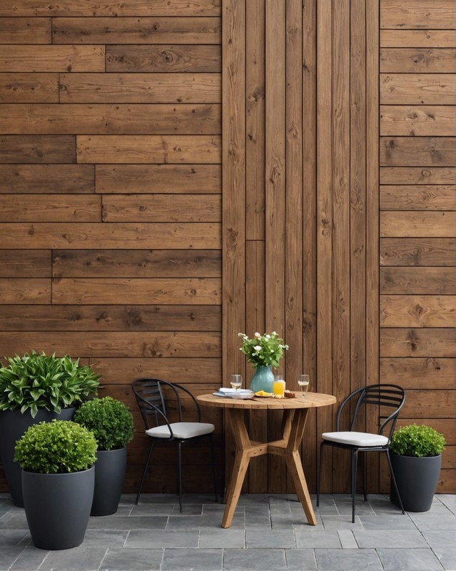 Shiplap Wood Patio Wall