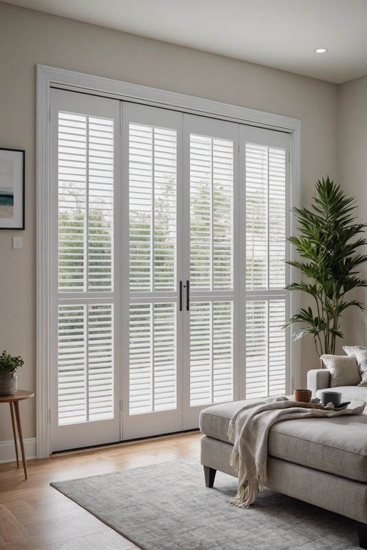 Shutters with a Sliding Glass Door