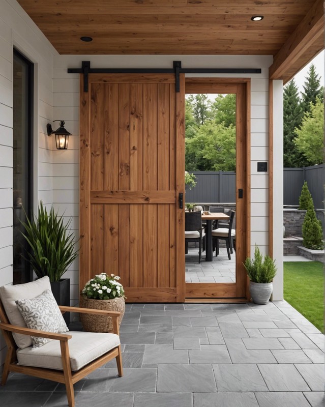 Sliding Wood Door Patio Wall