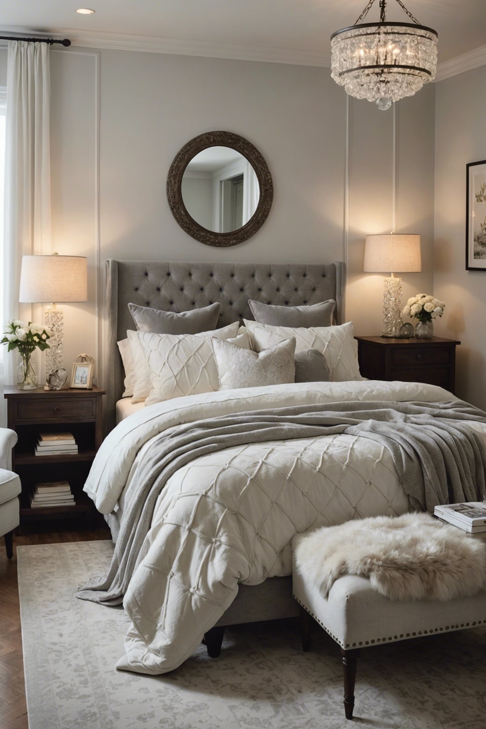 Soft Focus: Whisper White Walls with Plush Textiles