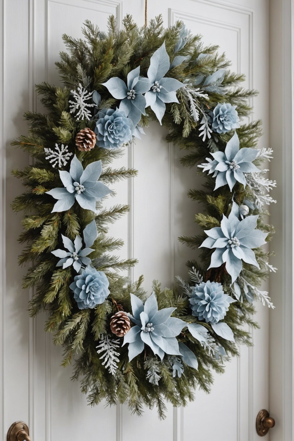Soft Sky Blue Faux Fur Wreath