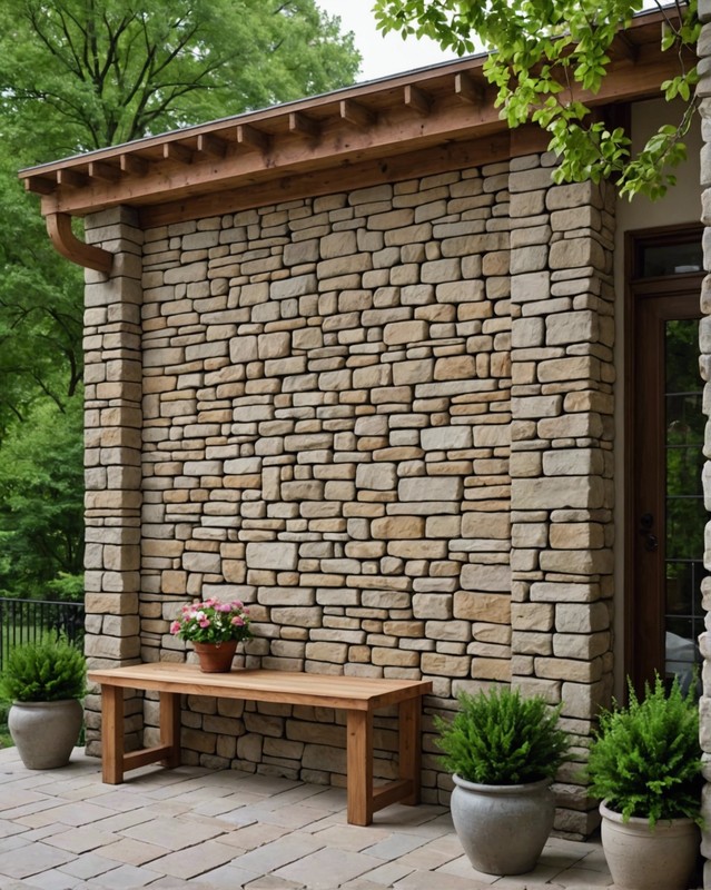 Stone and Stucco Patio Wall