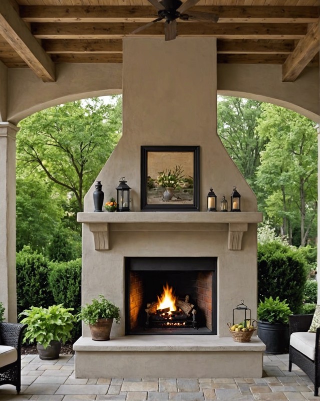 Stucco Fireplace