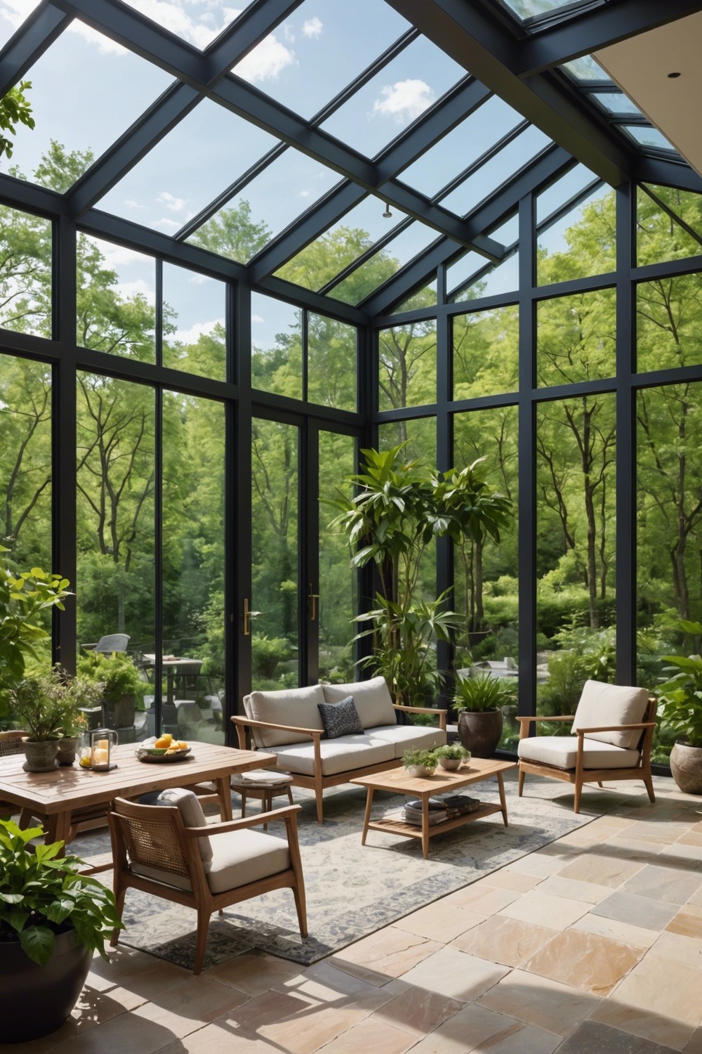 Sunroom Patio with Glass Ceiling