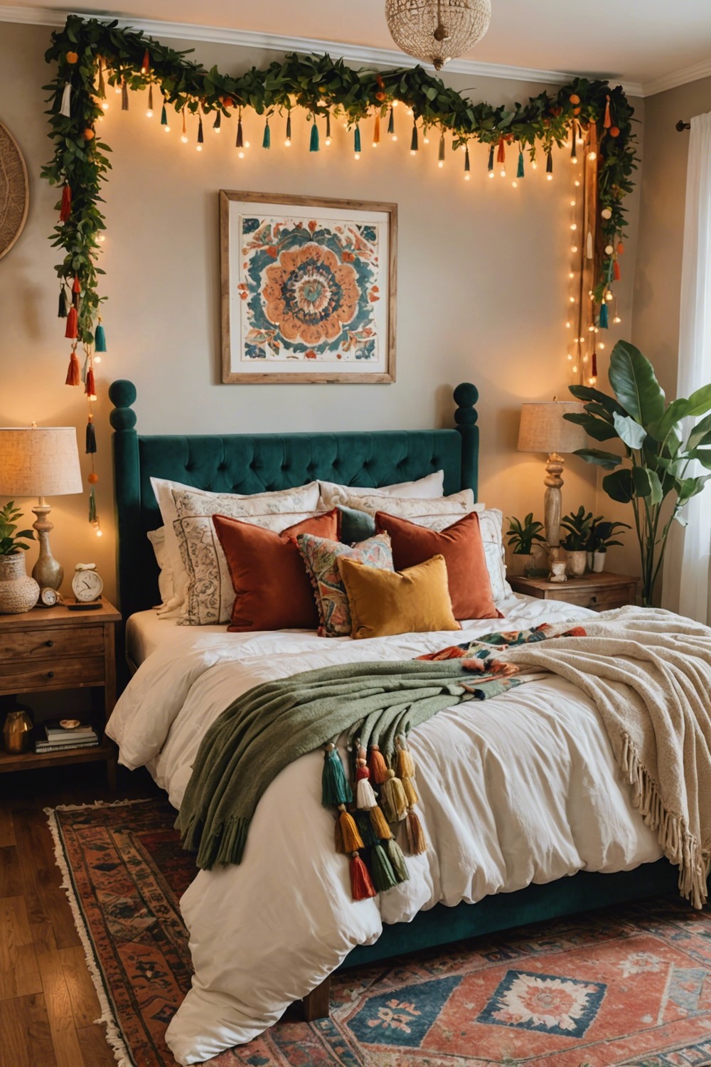 Tassel Garland Adorning The Bedframe