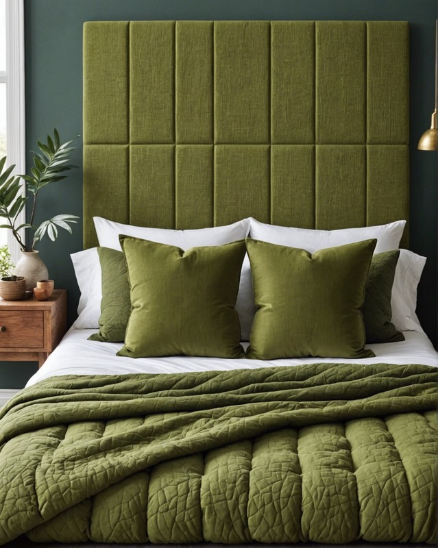 Textured Olive Green Headboard