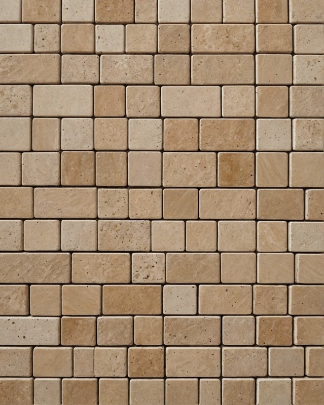 Travertine Tiles in a Mosaic Pattern