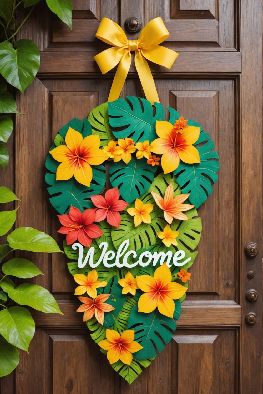 Tropical Leaves Welcome Hanger