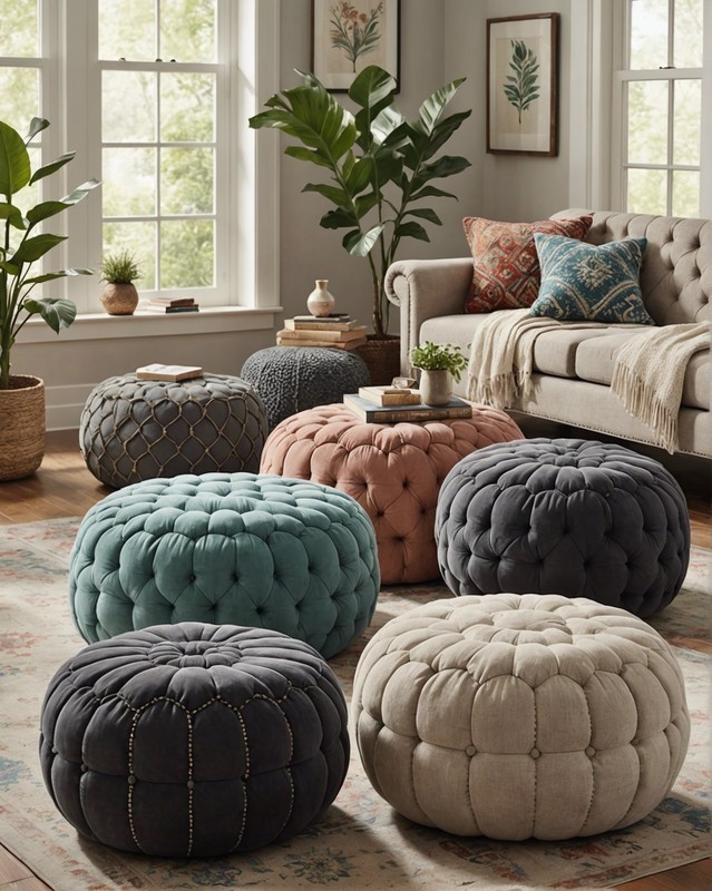 Tufted poufs