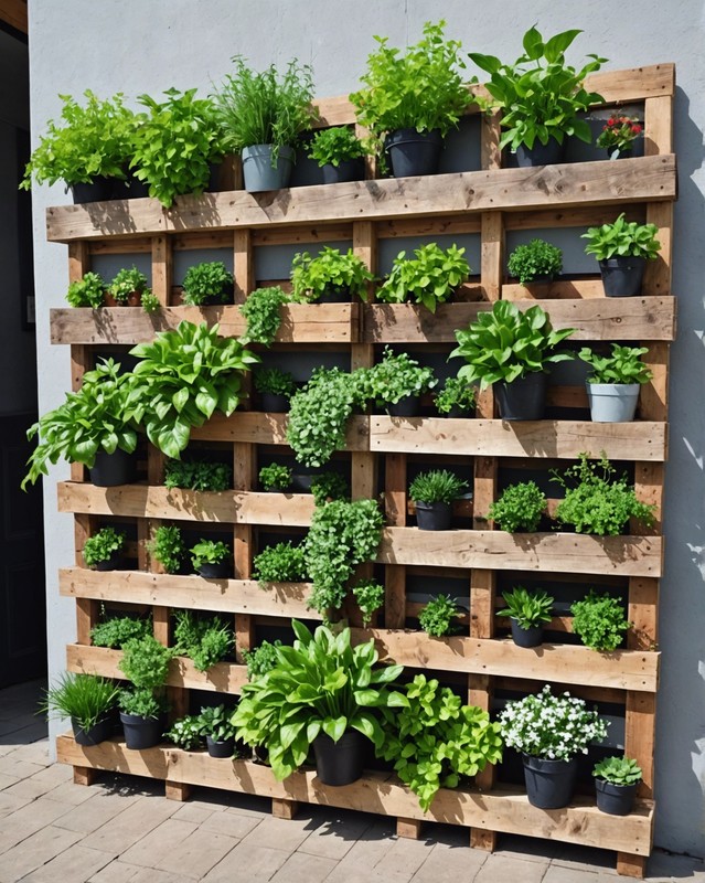 Unique pallet-made vertical garden.