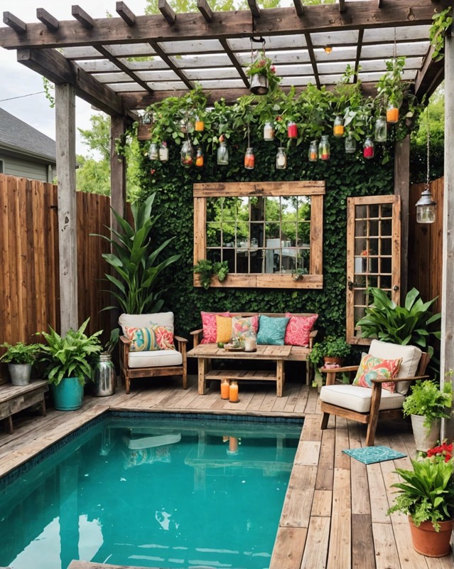 Upcycled Pool Deck Decor