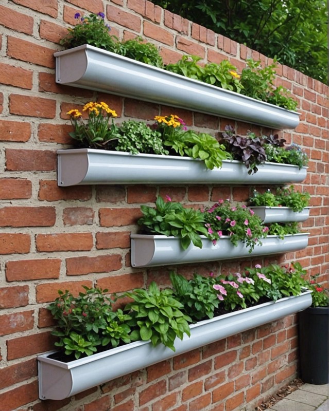 Upcycled Rain Gutter Wall Garden
