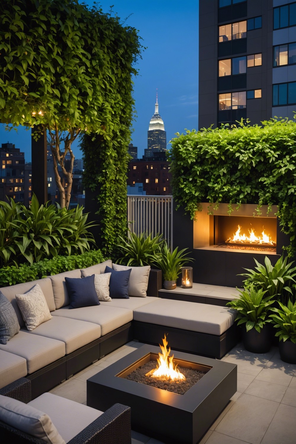 Urban Oasis Fireplace: