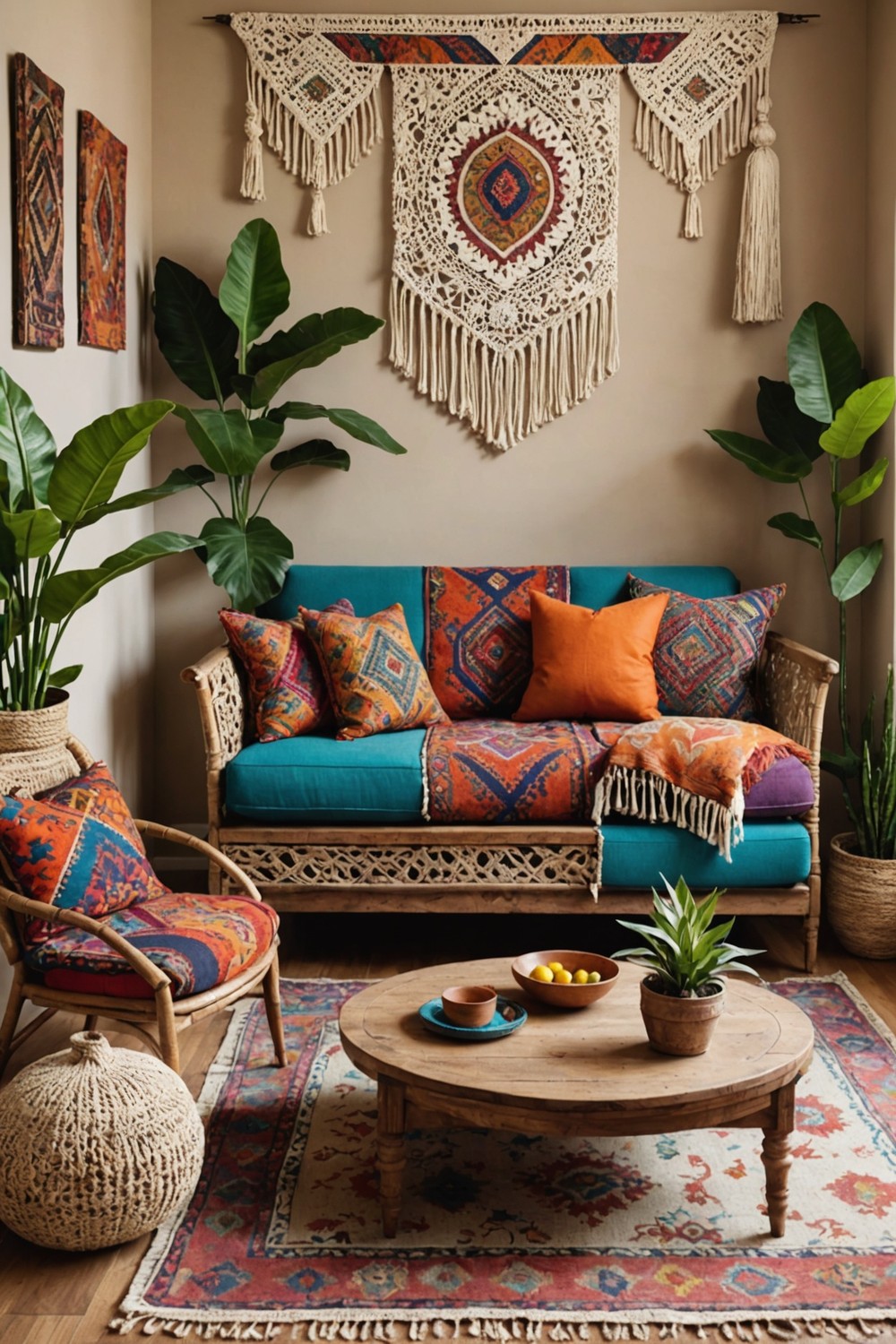 Use a Colorful Indian Print Fabric as a Statement Sofa Cover
