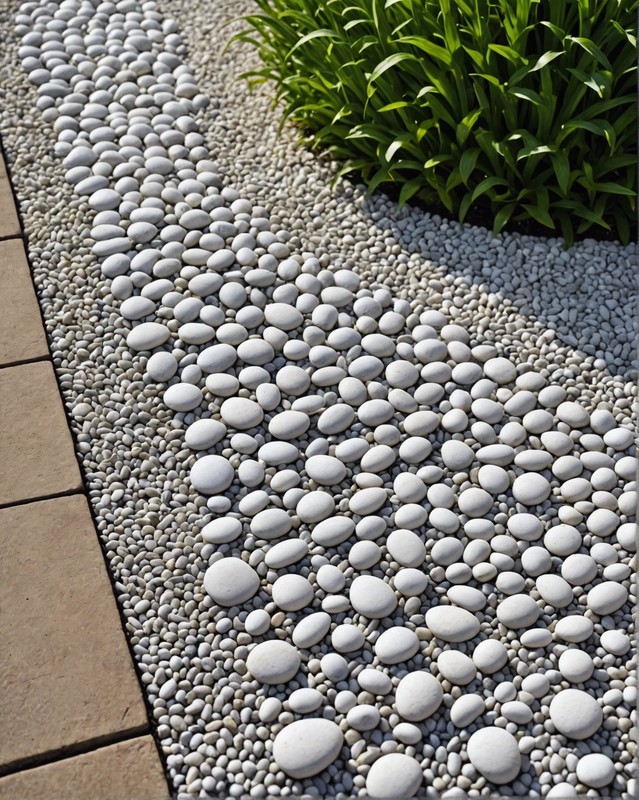 Use white gravel or pebbles