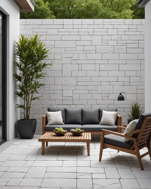 Utilize white slate tiles
