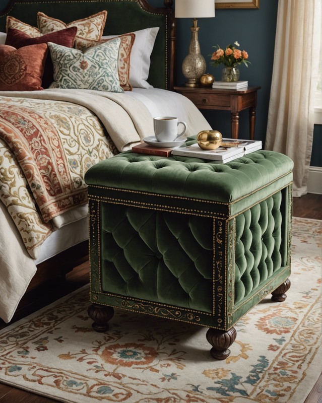 Velvet Ottoman