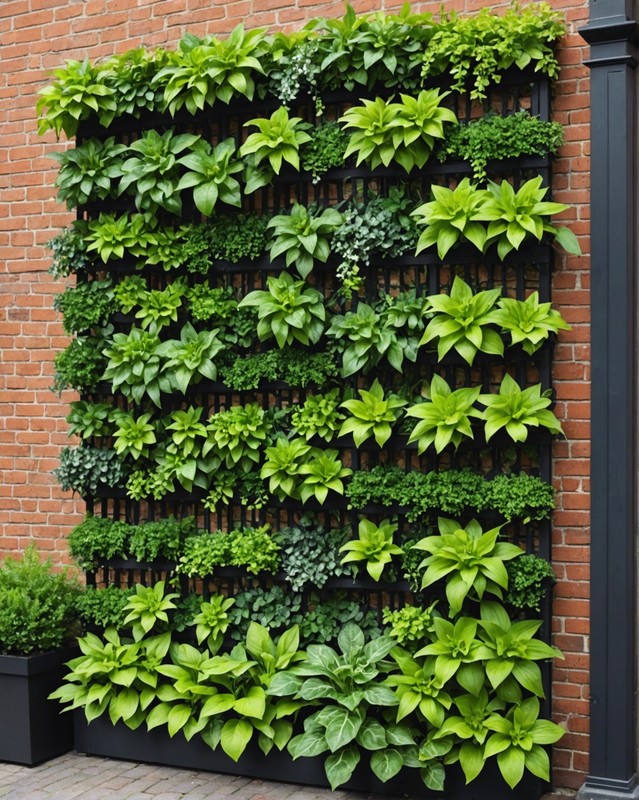 Vertical Garden Trellis with Lush Foliage