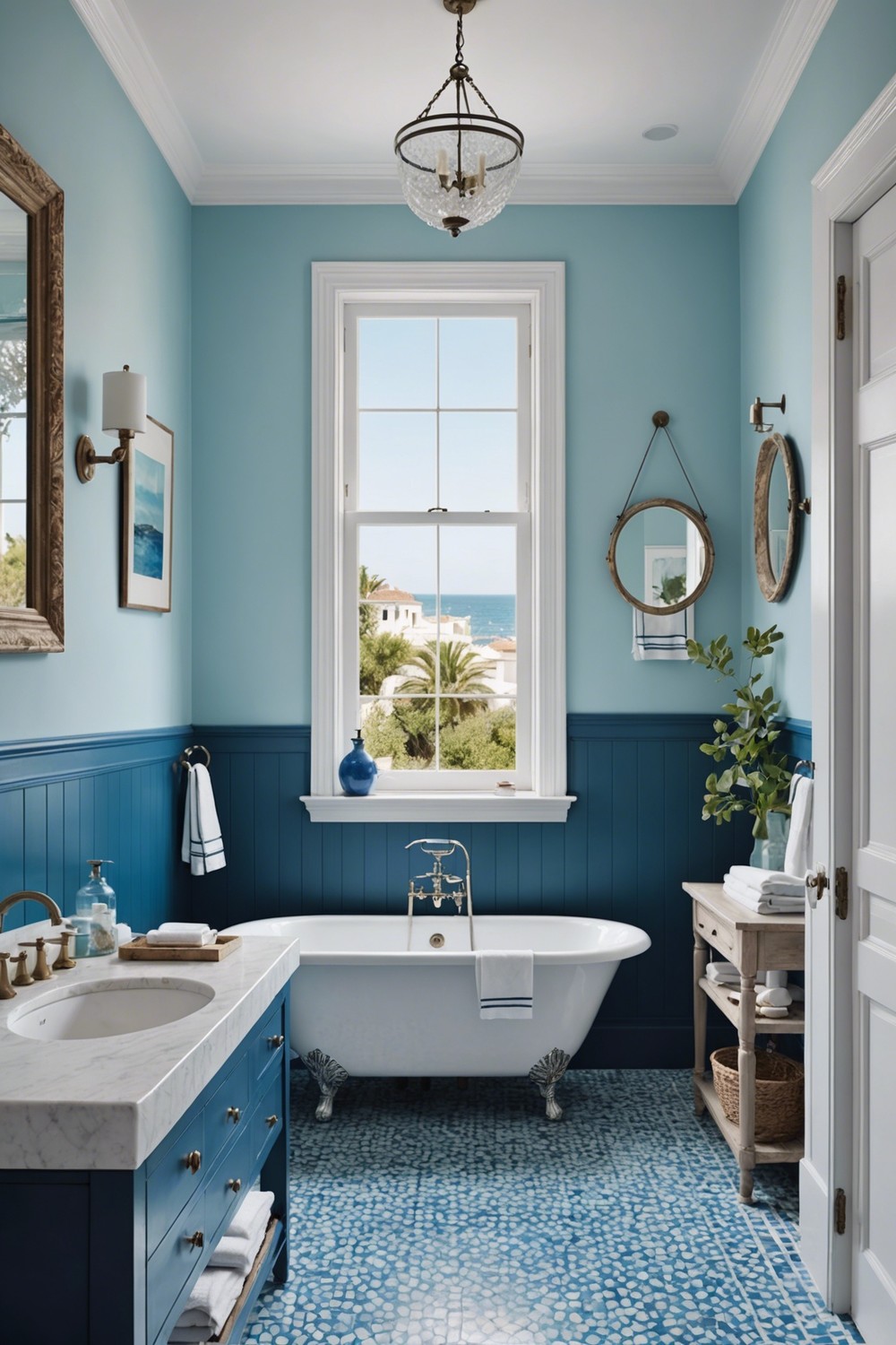 Vibrant Blues and Whites