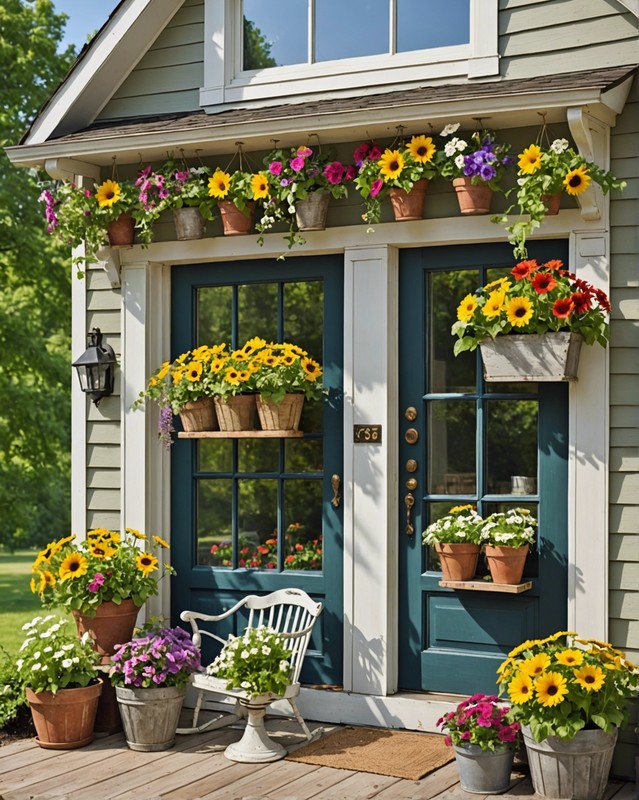 Vintage Window Planters with Fresh Flowers