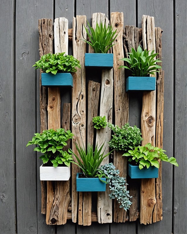 Wall-Mounted Driftwood Planter
