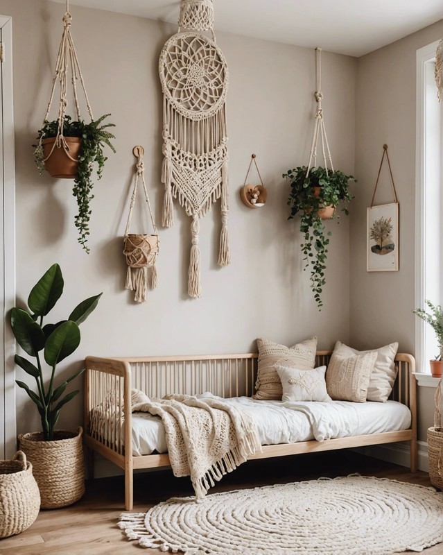 Wall Mounted Macrame Plant Hangers