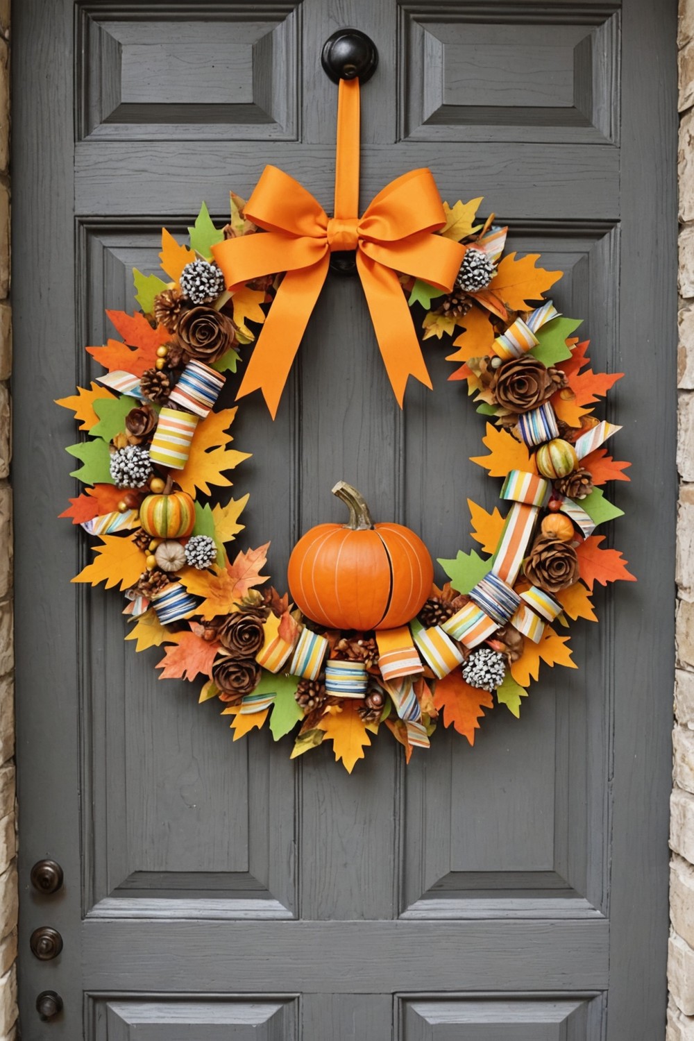 Washi Tape Pumpkin Door Hanger in Various Colors