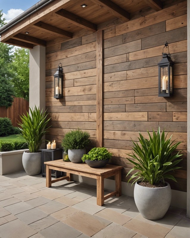 Wood and Stucco Patio Wall