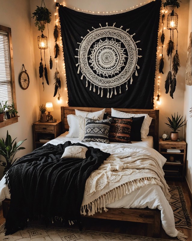 Woven Black Throw Blanket